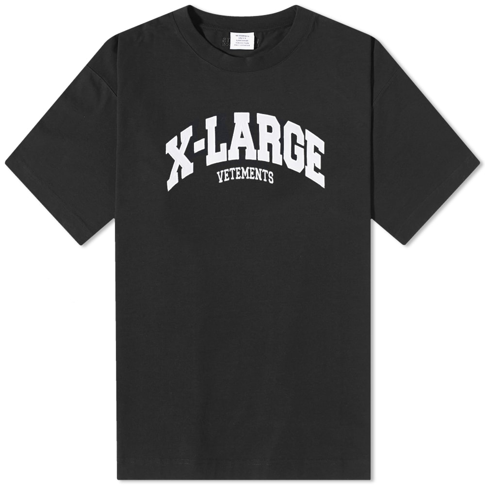 Тениска VETEMENTS X-Large Logo Tee Черно | UE63TR860B, 0