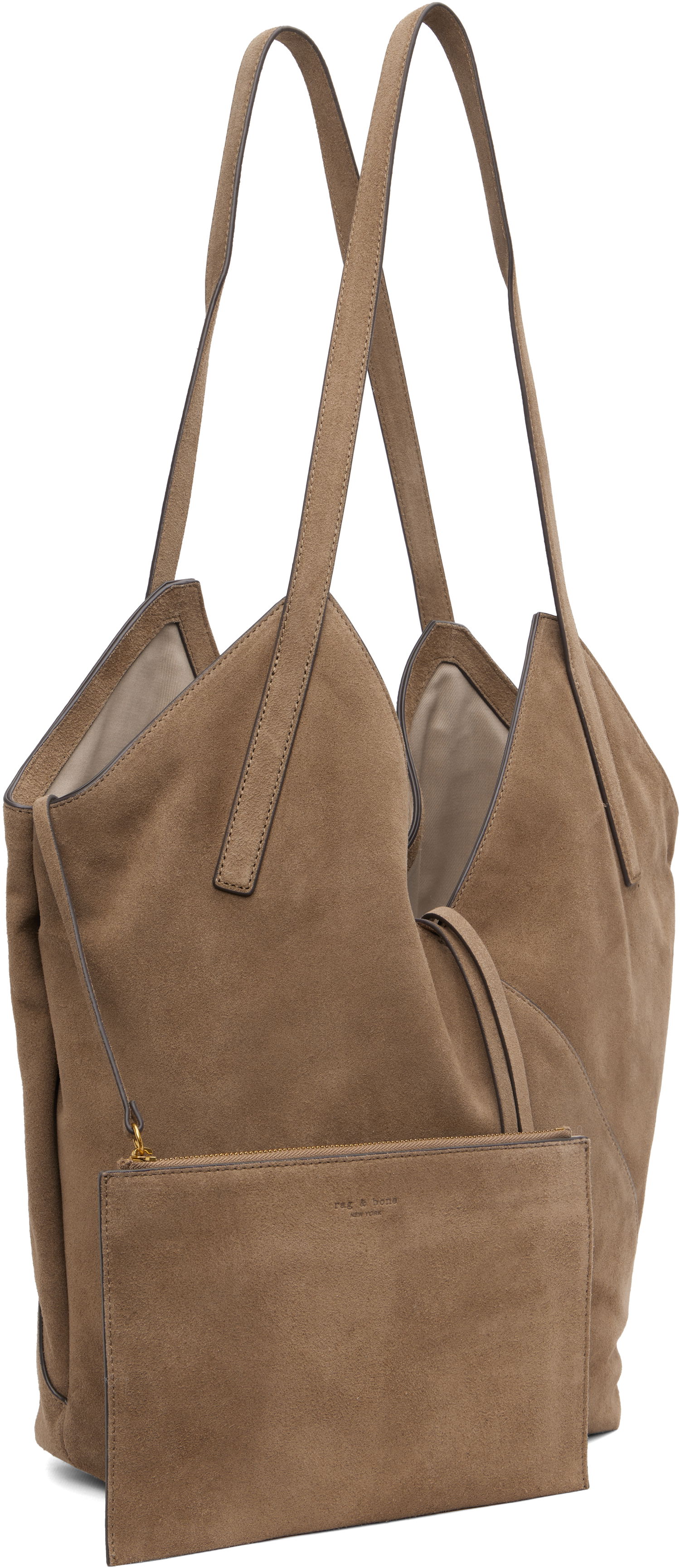 Голяма пазарска чанта rag & bone Rag & Bone Alix Suede Tote Bag Кафяво | SD100823, 1