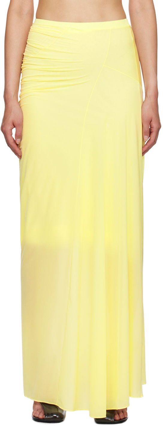 Пола Dries Van Noten Fitted Draped Maxi Skirt Жълто | 242-011147-9204