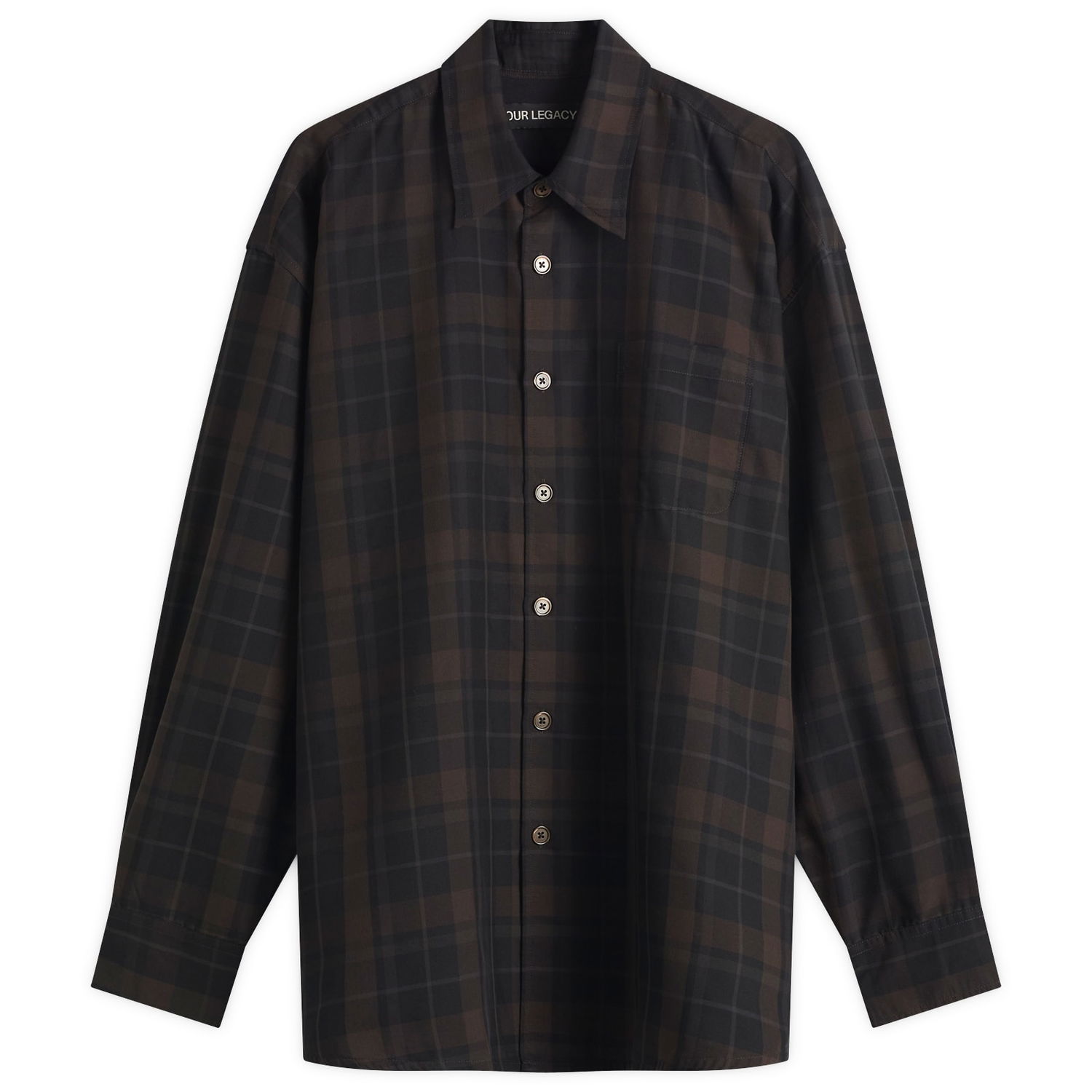 Риза OUR LEGACY Our Legacy Borrowed Shirt, Shadow Check Кафяво | M2252OB, 1