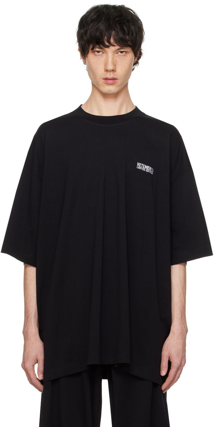 Тениска VETEMENTS Embroidered T-Shirt Черно | UE64TR500BW