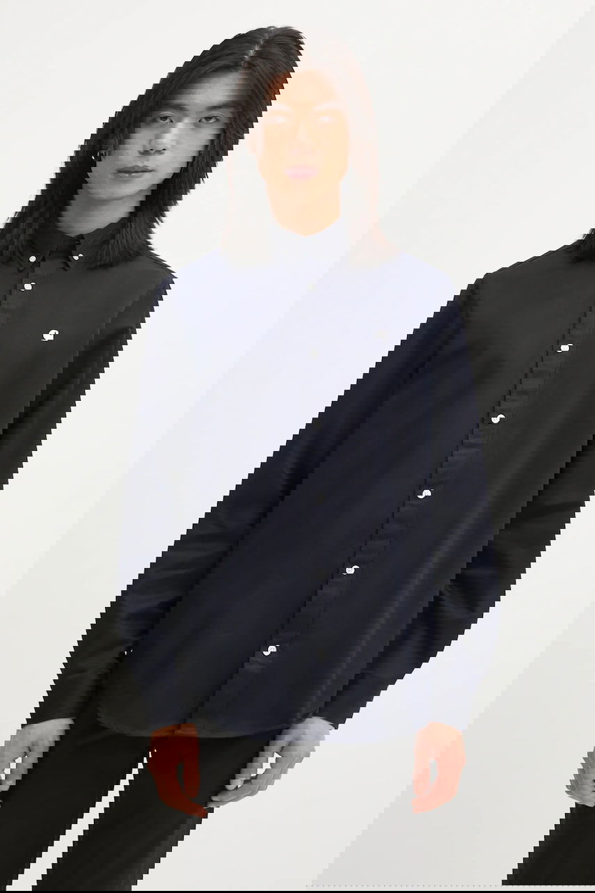 Риза Carhartt WIP WIP Long Sleeve Cotton Madison Shirt, Regular Fit, Classic Collar Тъмно синьо | I023339.0COXX, 0