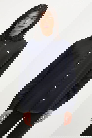 Риза Carhartt WIP WIP Long Sleeve Cotton Madison Shirt, Regular Fit, Classic Collar Тъмно синьо | I023339.0COXX, 0