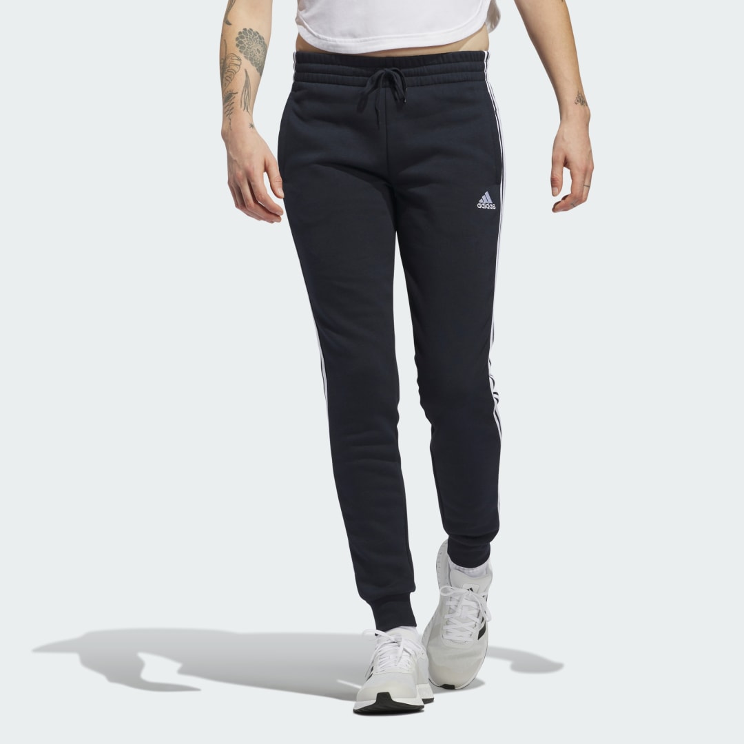 Спортни панталони adidas Performance Essentials Fleece 3-Stripes Pants Тъмно синьо | H07846, 0
