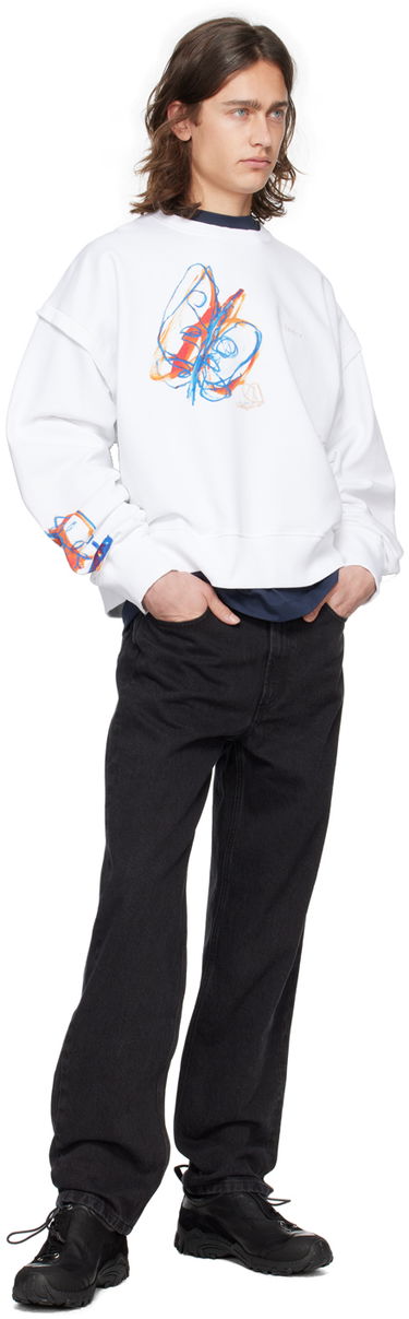 Суитчър Études Parade Print Cropped Sweatshirt Бяло | E24MC221A01300, 3