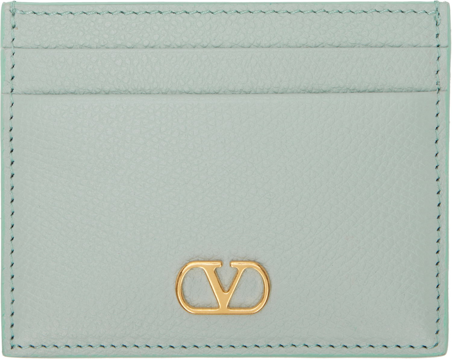 Портфейл Valentino Valentino Garavani VLogo Signature Grainy Calfskin Card Holder Тюркоазено | 6W2P0AJ7SNP, 0