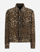 Dolce & Gabbana Leopard Print Denim Jacket