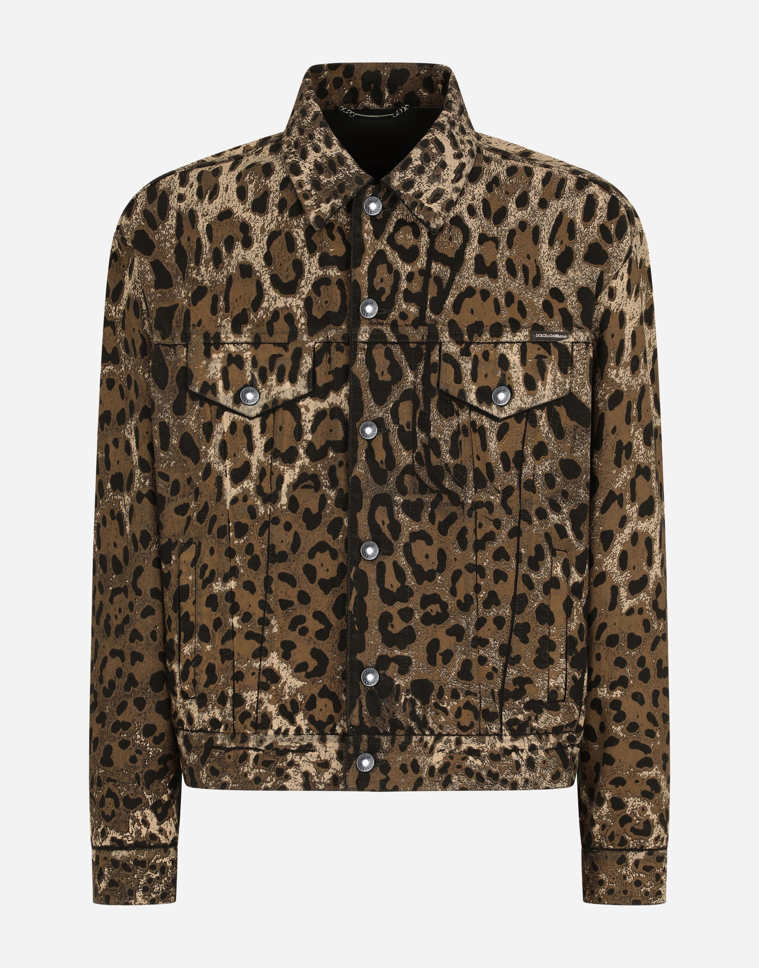 Яке Dolce & Gabbana Dolce & Gabbana Leopard Print Denim Jacket Кафяво | G9UW6DG8EI1S9001, 0