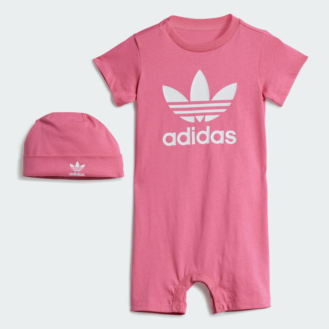 Пижама adidas Performance Adidas Originals Infant Bodysuit and Beanie Set Розово | JY1134, 0