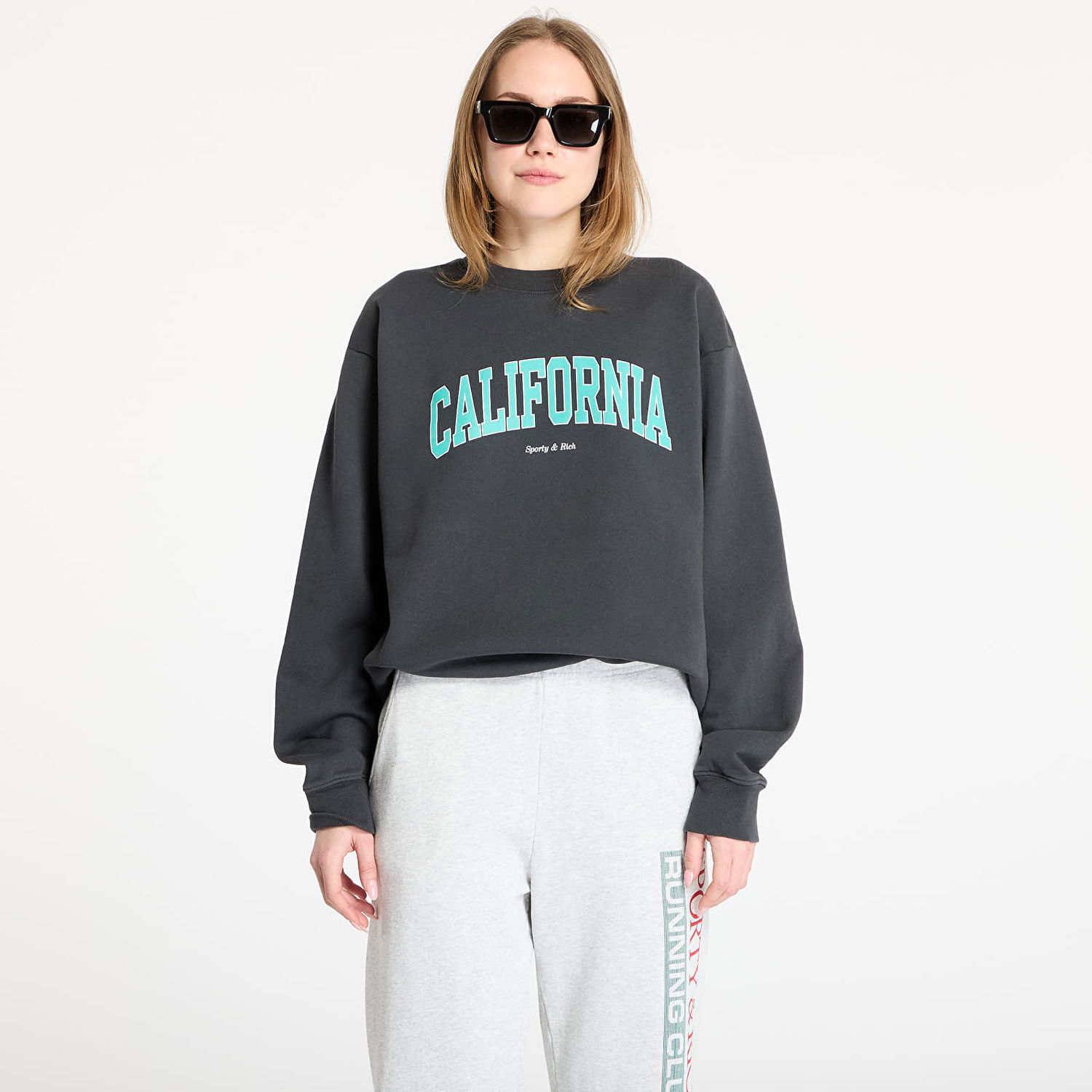 Пуловер Sporty & Rich Sporty & Rich California Crewneck Sweatshirt Черно | ST071514501BA02, 1