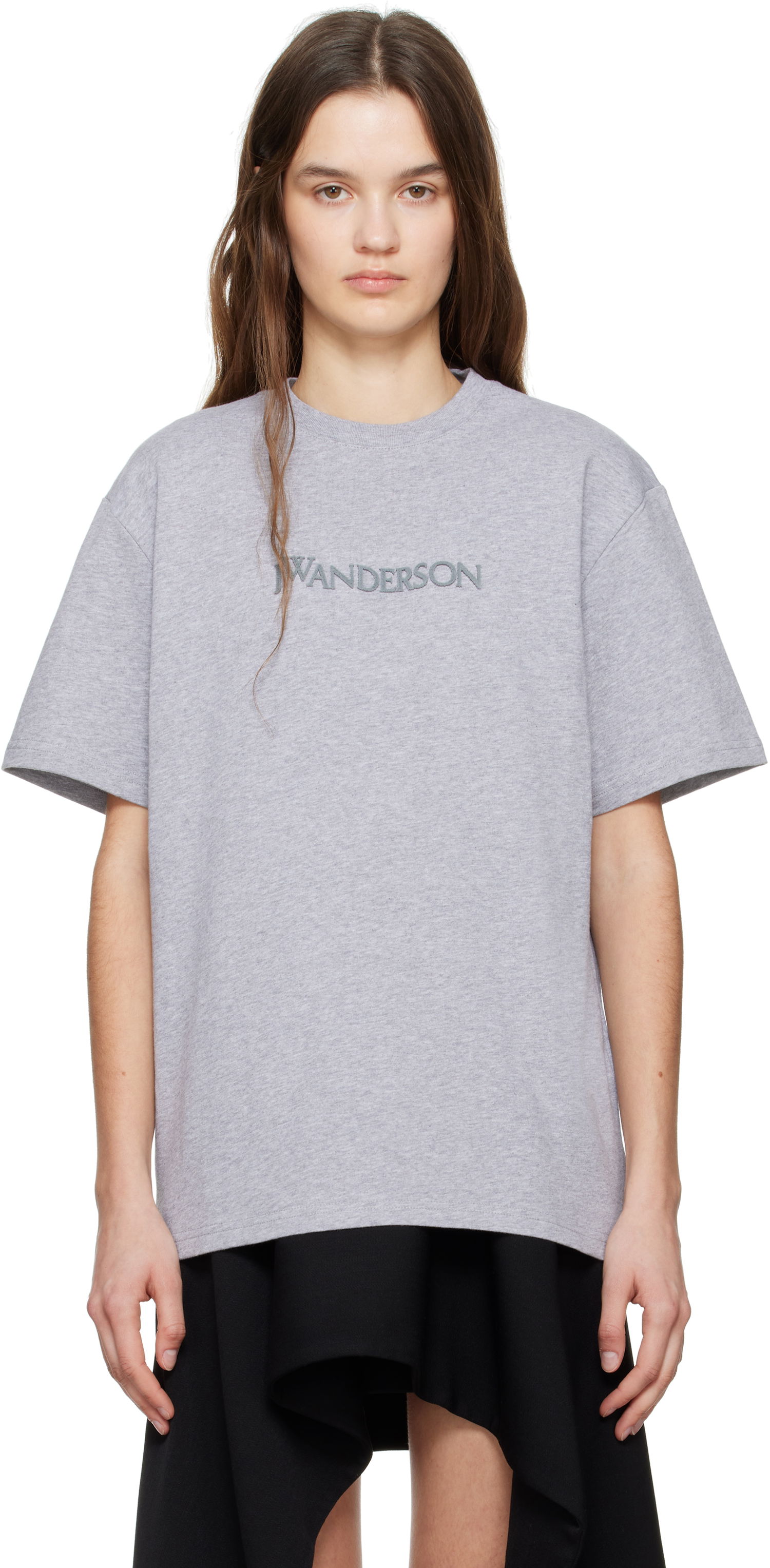 Тениска JW Anderson JW Anderson Flocked Logo T-Shirt Сиво | JT0282-PG1510, 0