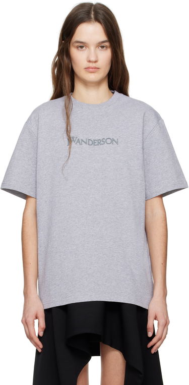 Тениска JW Anderson JW Anderson Flocked Logo T-Shirt Сиво | JT0282-PG1510, 0
