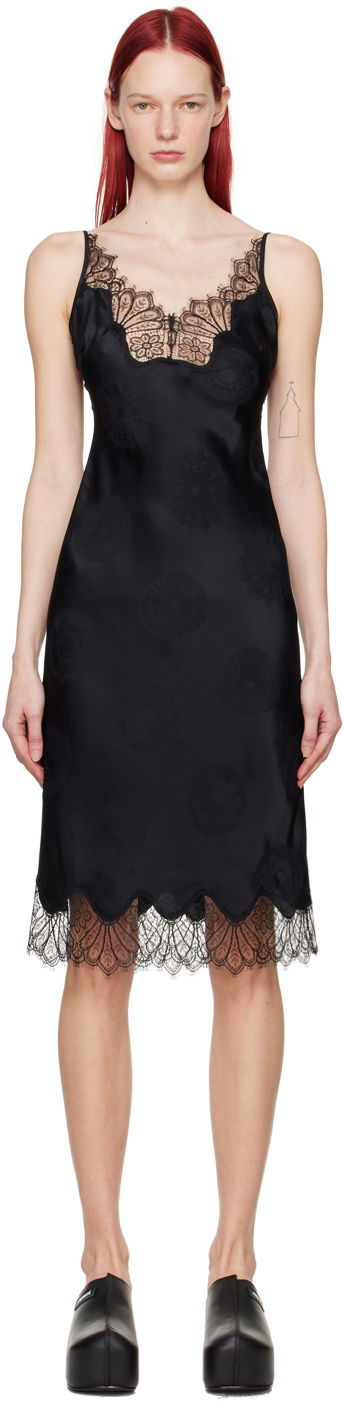 Pокля Coperni Lace-Trim Midi Dress Черно | COPR99064, 0