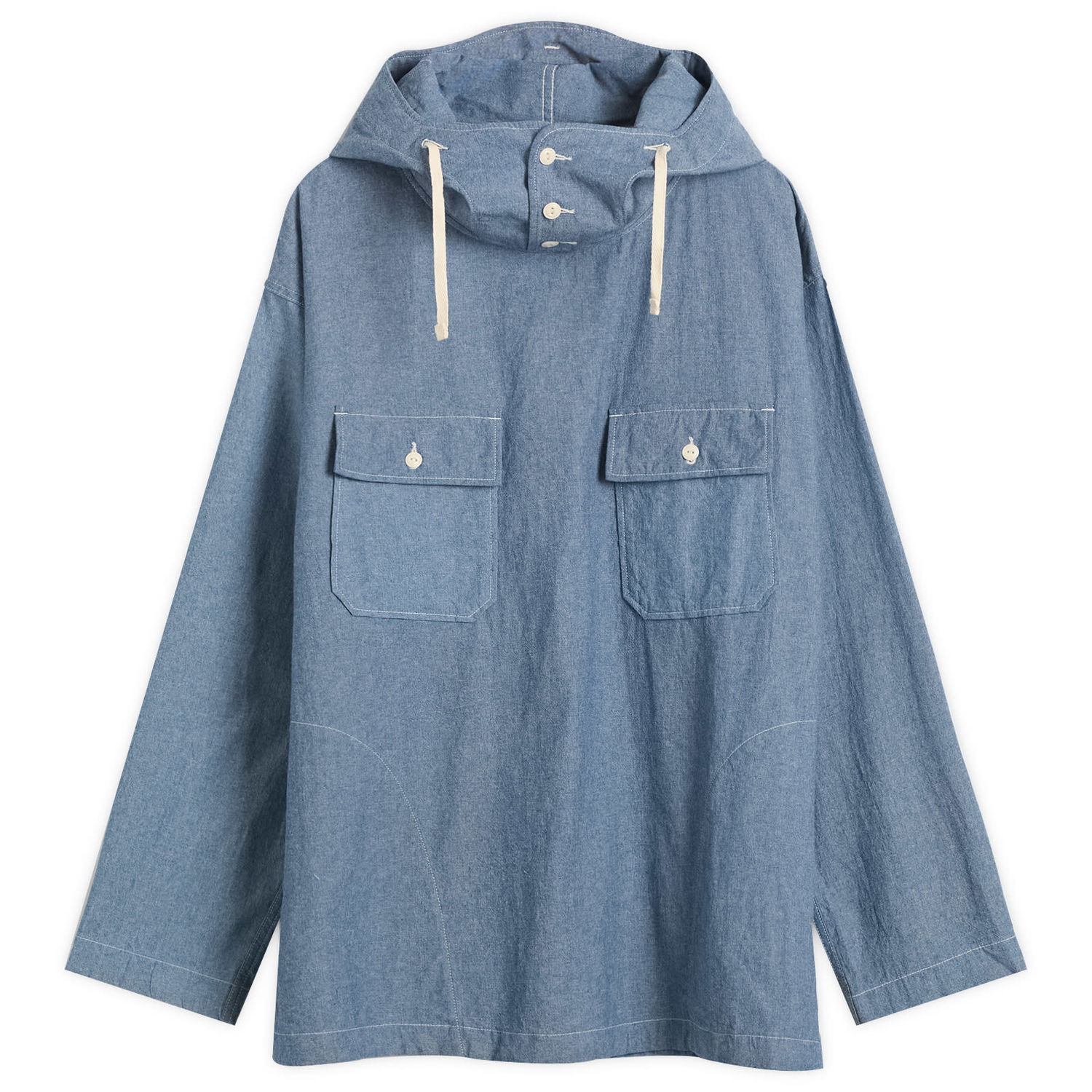 Риза Engineered Garments Engineered Garments Chambray Cagoule Shirt, Size Small Синьо | 25F1A010-RK025, 0