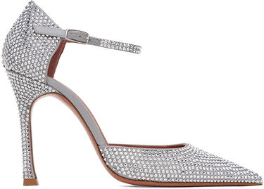 Кецове и обувки Amina Muaddi Crystal Embellished Slingback Pumps Сиво | VITTORIA PUMP SR SATIN, 0