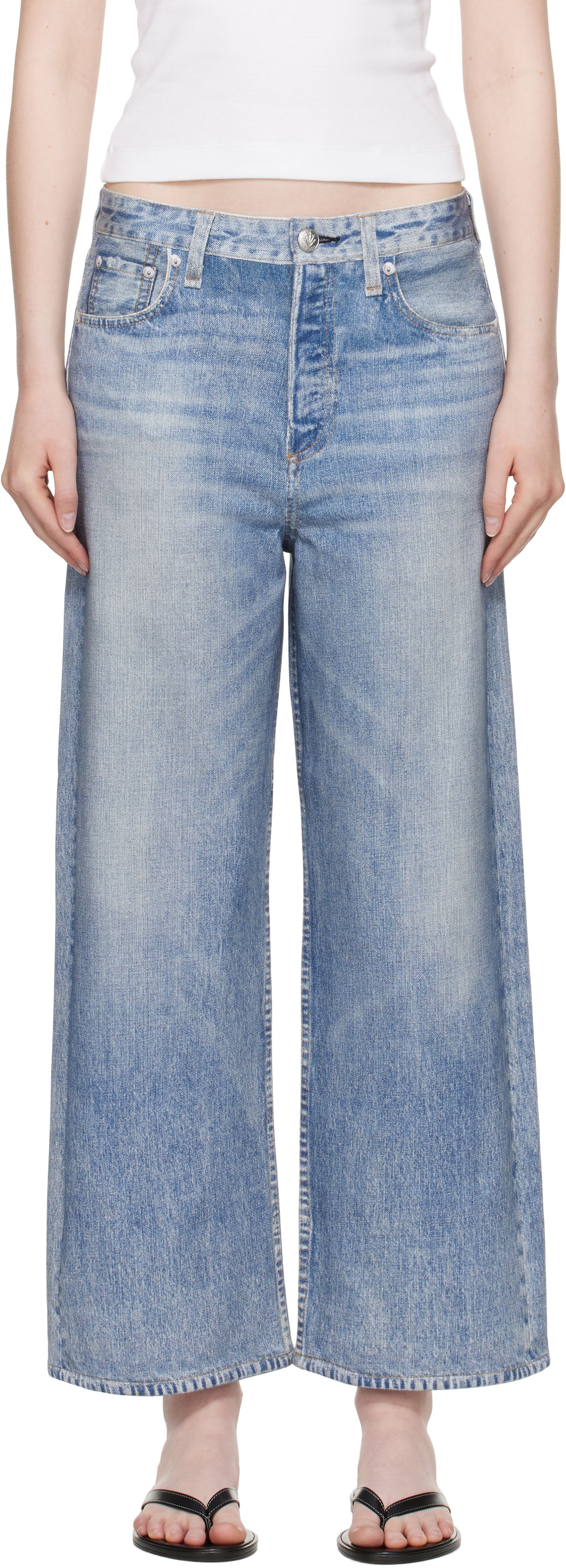 Дънки rag & bone rag & bone Miramar Andi Wide Leg Jeans Синьо | WCW25P70028202, 0