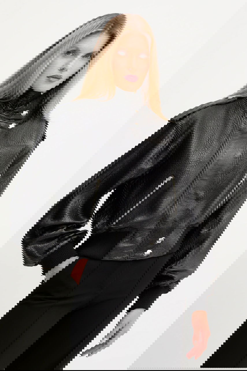 Яке бомбър STAND STUDIO Stand Studio Ciara Oversized Leather Bomber Jacket Черно | 66526.7970, 0