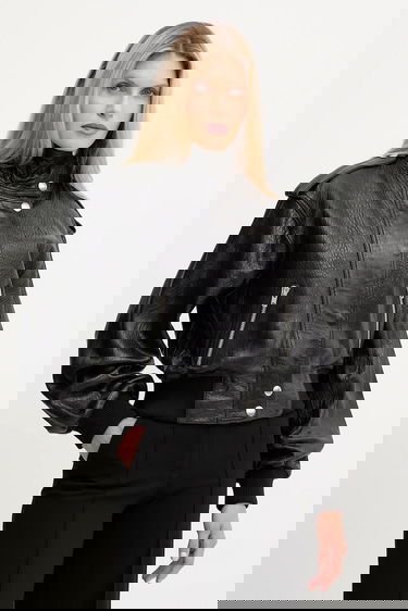Яке бомбър STAND STUDIO Stand Studio Ciara Oversized Leather Bomber Jacket Черно | 66526.7970, 0
