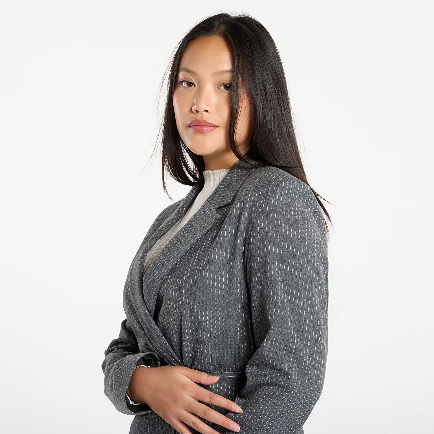 Яке Samsoe Samsoe Samsøe Samsøe Salot Pinstripe Blazer with Belt Сиво | F25300119_CLR002319, 1