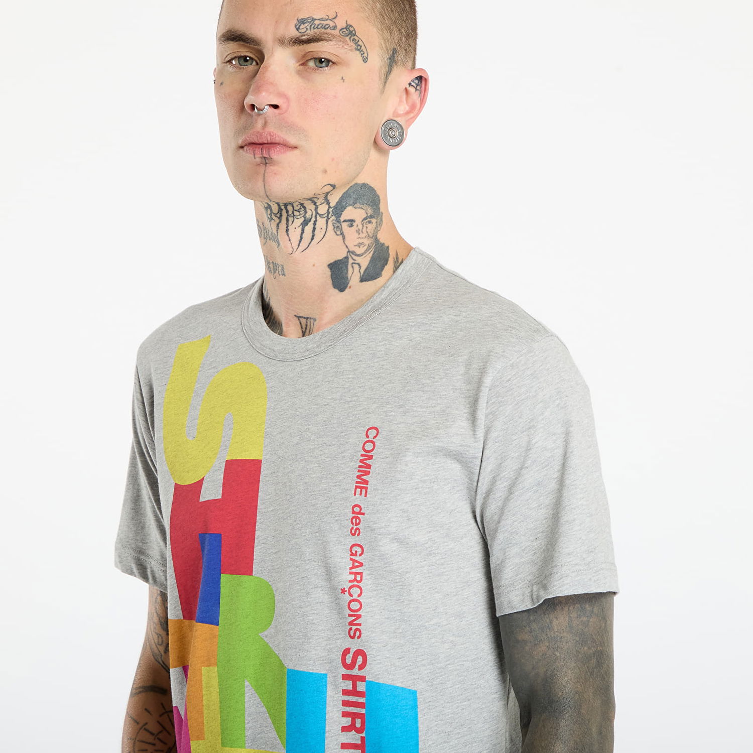 Тениска Comme des Garçons Comme des Garçons SHIRT T-Shirt With Graphic Print Сиво | FP-T004-W25 Top Grey, 1