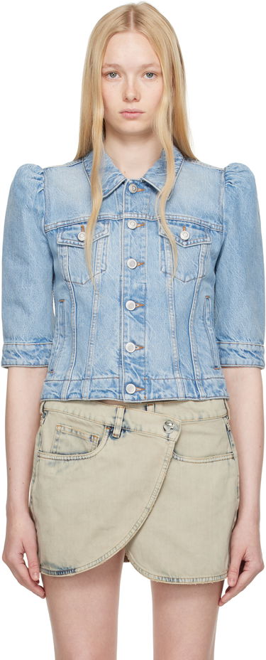 Яке Coperni Coperni Slim-Fit Cropped Denim Jacket Синьо | COPBL30F2020, 0