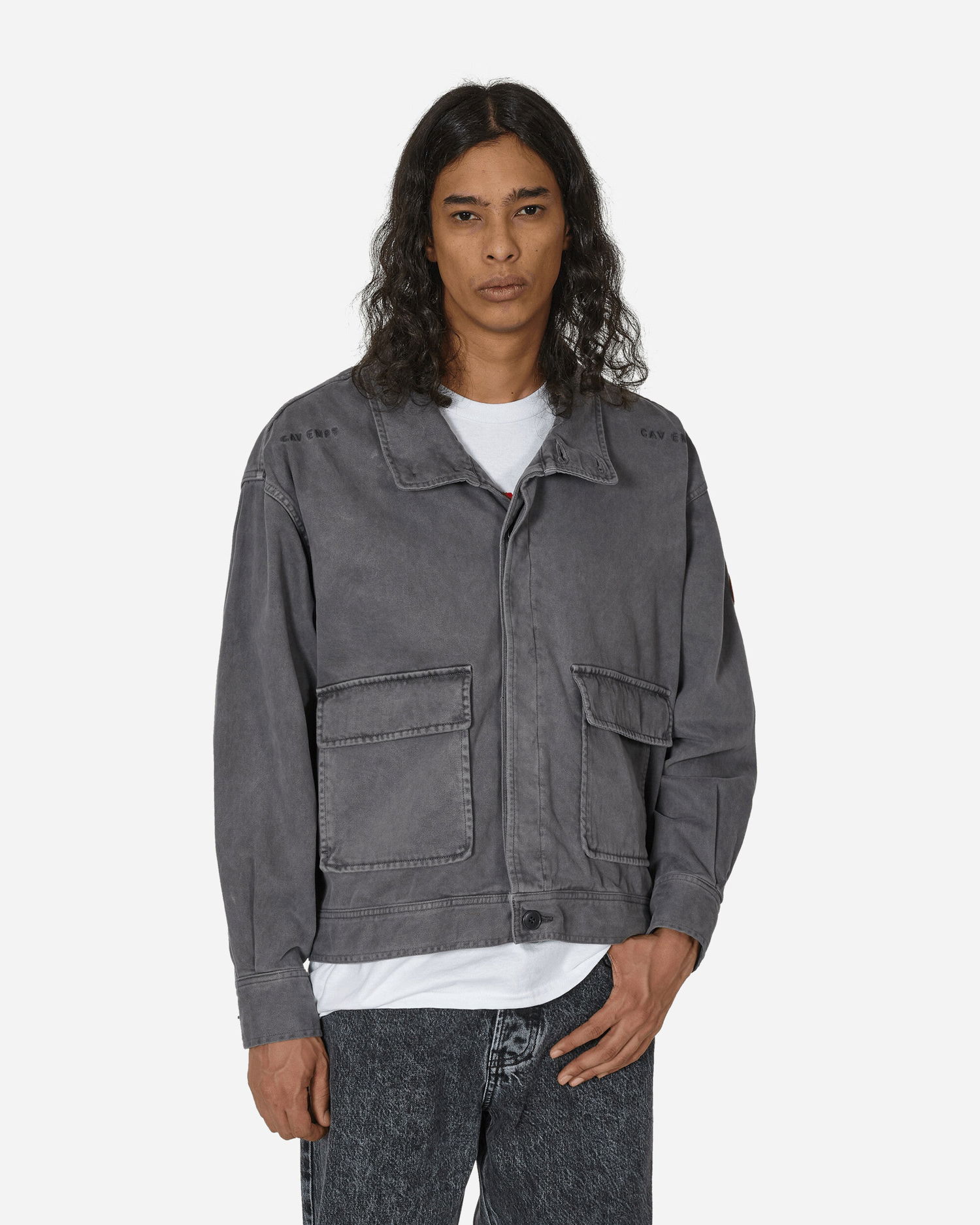 Яке Cav Empt Overdye Brushed Cotton Button Jacket Charcoal Сиво | CES25JK12 CHCL, 1
