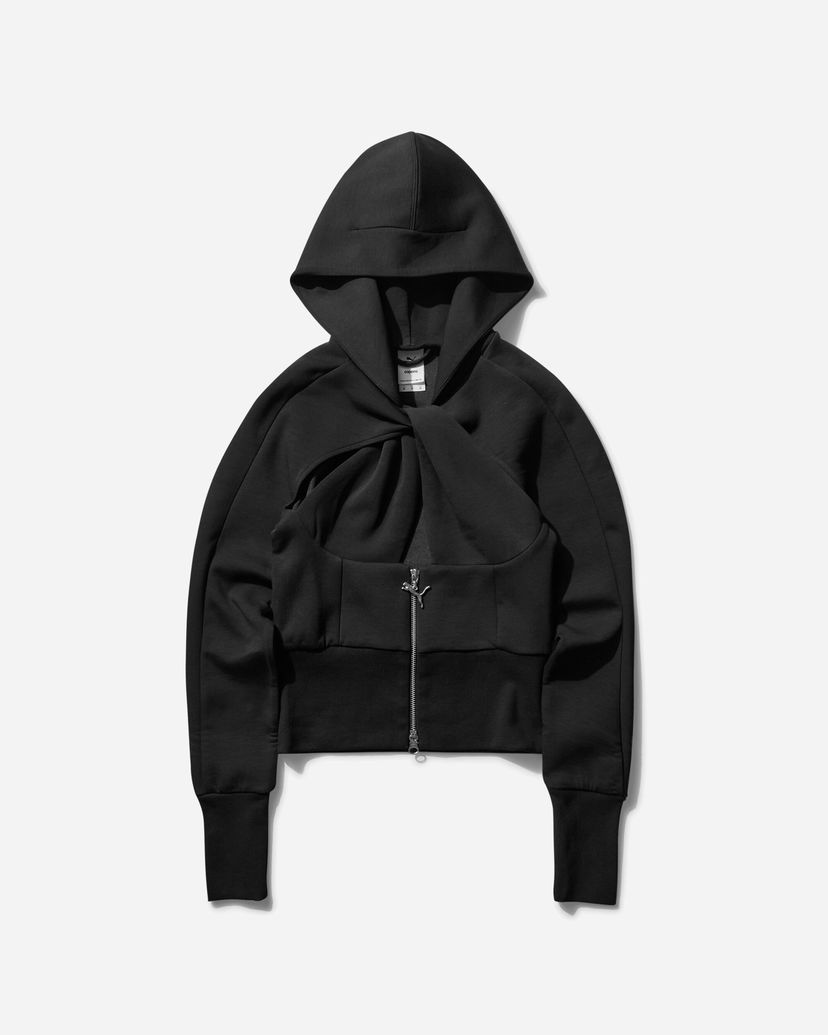 Суитчър Coperni Cropped Hooded Zippered Jacket Черно | 628302 BLK