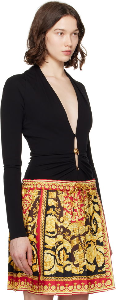 Облекло Versace Versace Safety Pin Draped Fitted Bodysuit Черно | 1021018_1A14475, 1