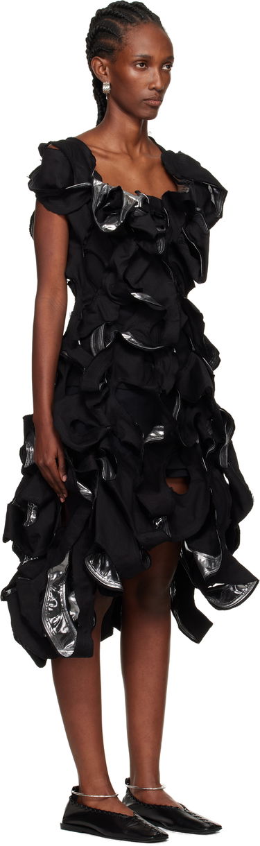Pокля Yohji Yamamoto YOHJI YAMAMOTO Cut-Out Midi Dress Черно | FP-D12-831, 1