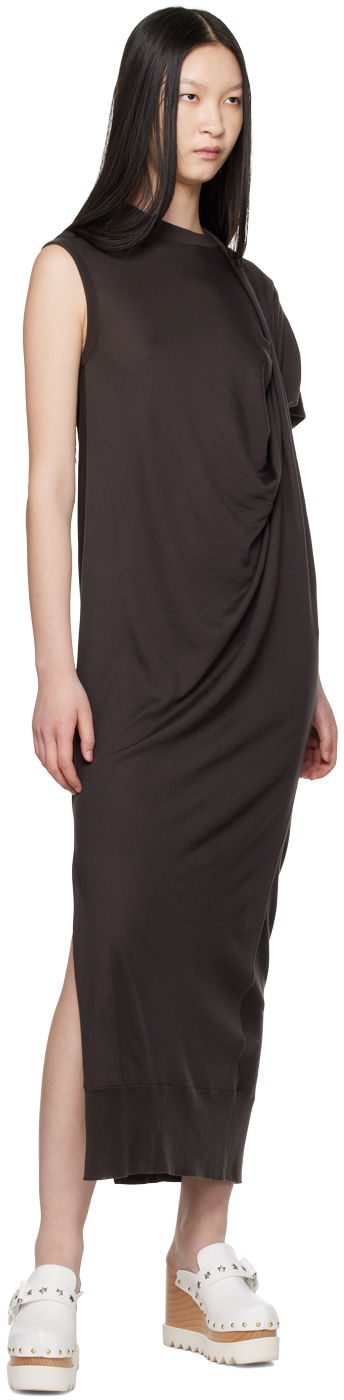 Pокля Stella McCartney Stella McCartney Asymmetric Draped Maxi Dress Кафяво | 6K08153S2500, 3