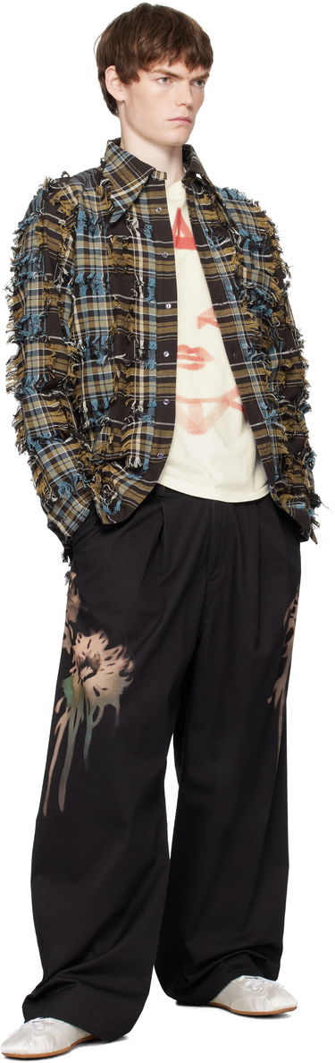 Риза Collina Strada Collina Strada Frayed Plaid Button-Up Shirt Кафяво | XX3063-B, 3