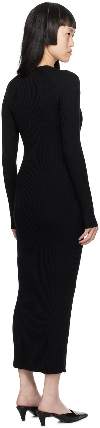 Pокля TOTEME TOTEME Ribbed Knit Midi Dress Черно | 234-WRTWDR154-YA0008, 2