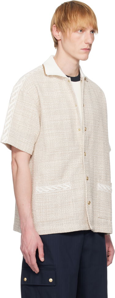 Риза Drôle de Monsieur Drôle De Monsieur 'La Chemise Tweed' Button-Up Shirt Бежово | G-SH216-CO186-BG, 1