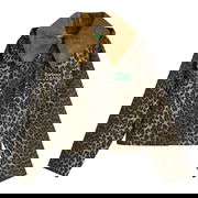 Barbour x GANNI Leopard Print Hooded Wax Coat