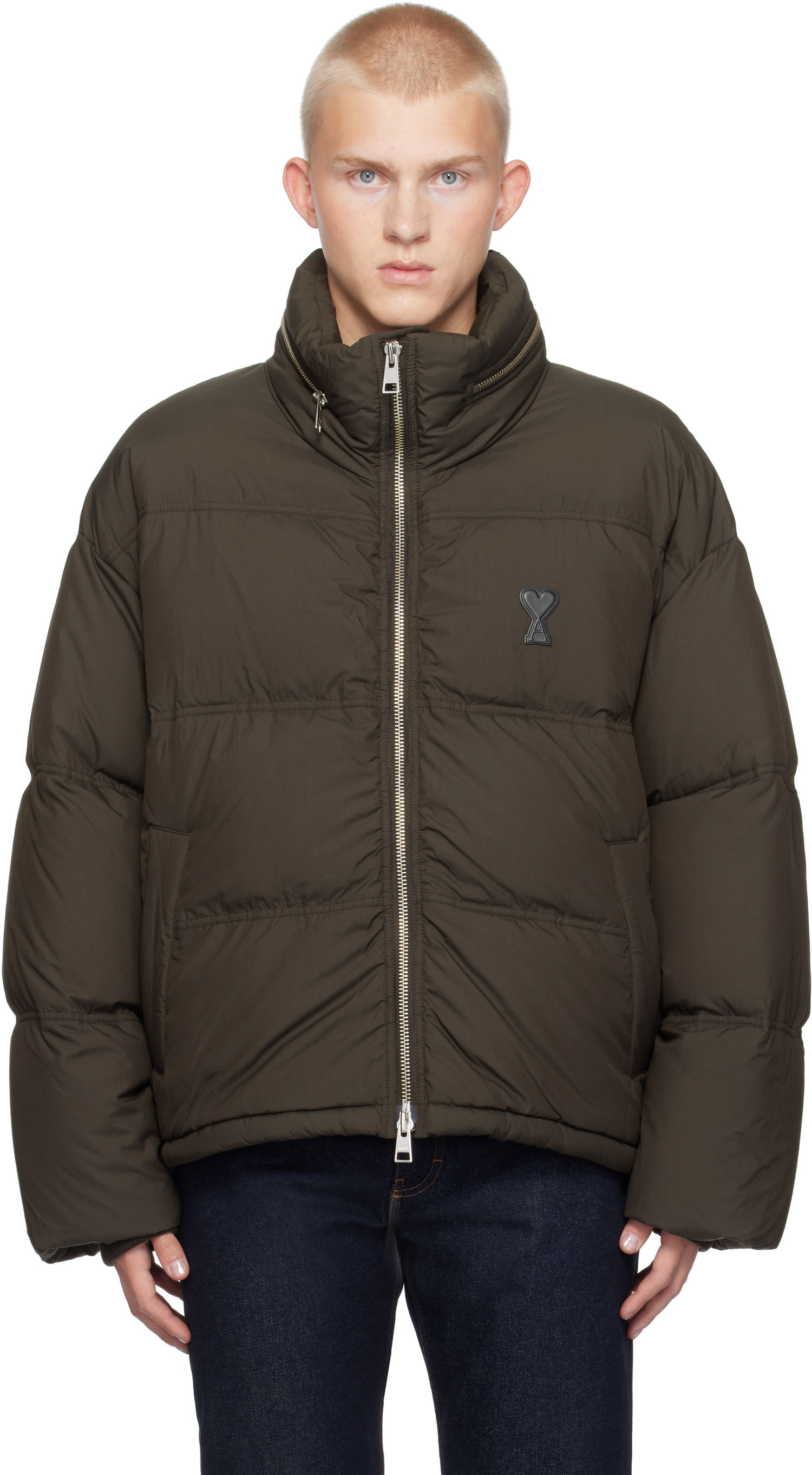 Пухо яке AMI Down Jacket Кафяво | HJK403.PA0009, 0