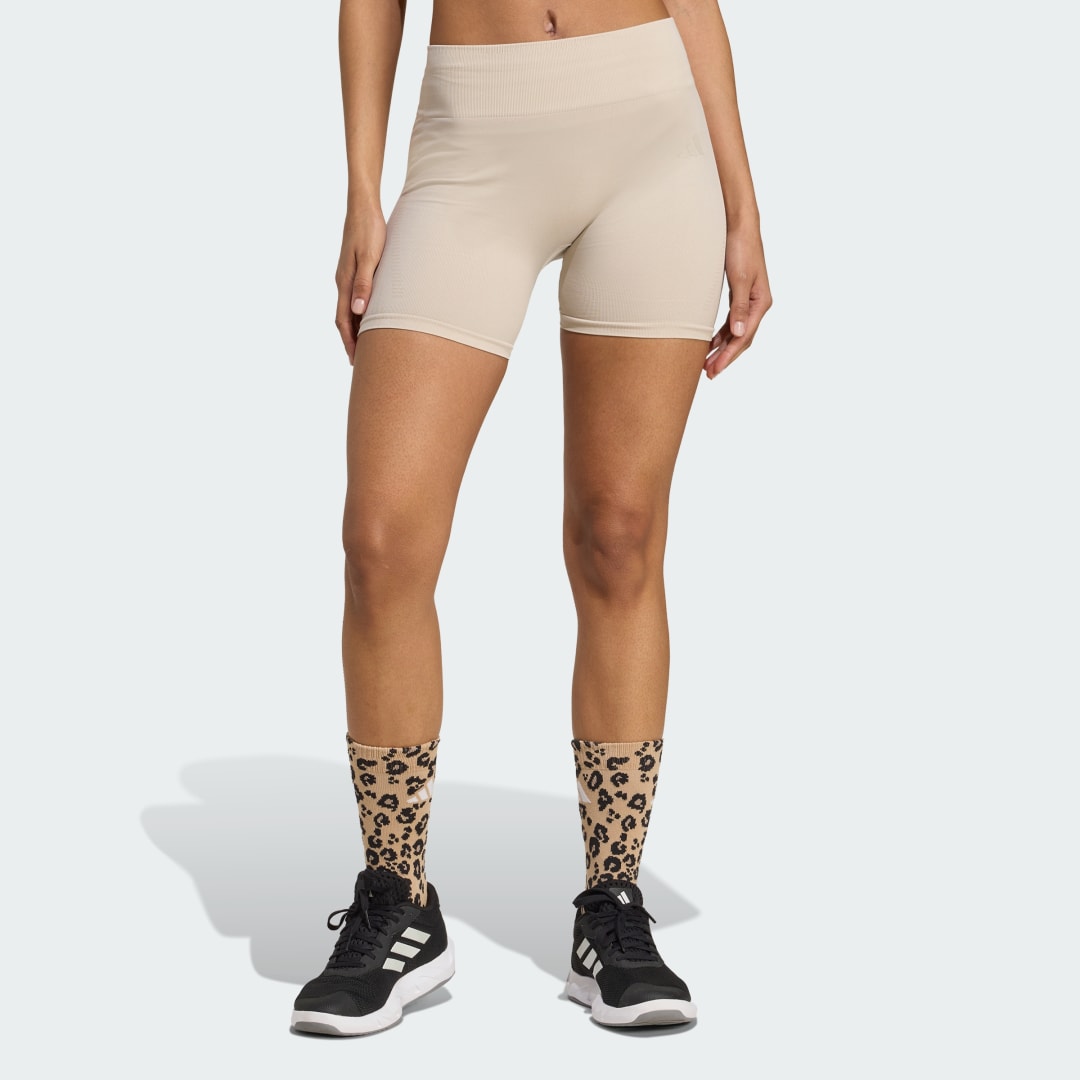 Къси панталони adidas Performance Essentials Training Knit Bike Shorts Бежово | JX3921, 0