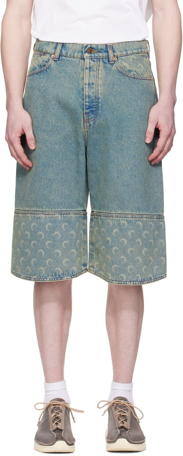 Къси панталони Marine Serre Marine Serre Moon Laser Denim Shorts Синьо | USH004A CDEN0003, 0
