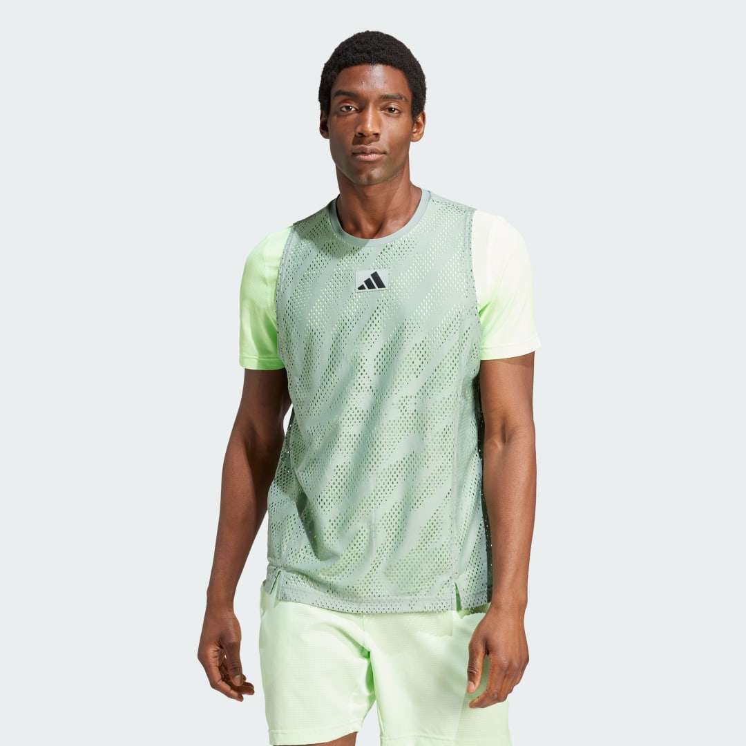 Тениска adidas Performance Tennis Pro Layering T-Shirt Зелено | IL7381, 1