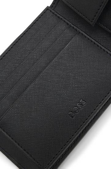Портфейл BOSS Monogram bi-fold wallet with foil-embossed logo Черно | 50552855, 1