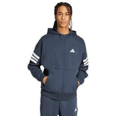 Суитчър adidas Originals 3-Stripes Full-Zip Hoodie Тъмно синьо | JW7107, 0