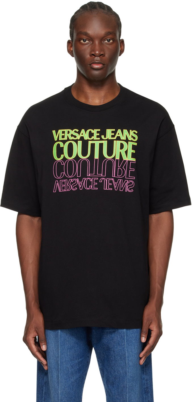 Тениска Versace Jeans Couture Upside Down T-Shirt Черно | E76GAHC01_ECJ01C, 0
