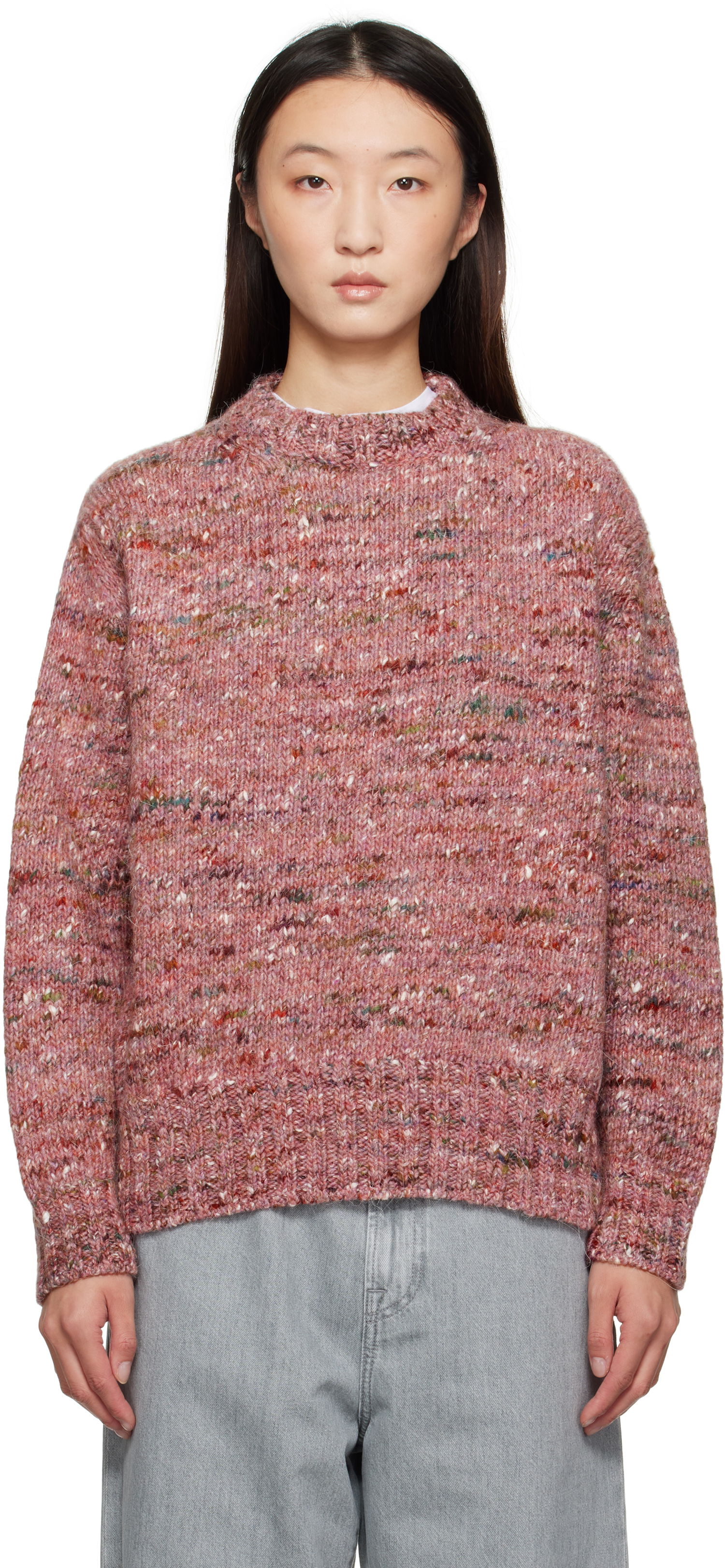 Пуловер Róhe Róhe Melange Crewneck Sweater Розово | 416-23-330, 0