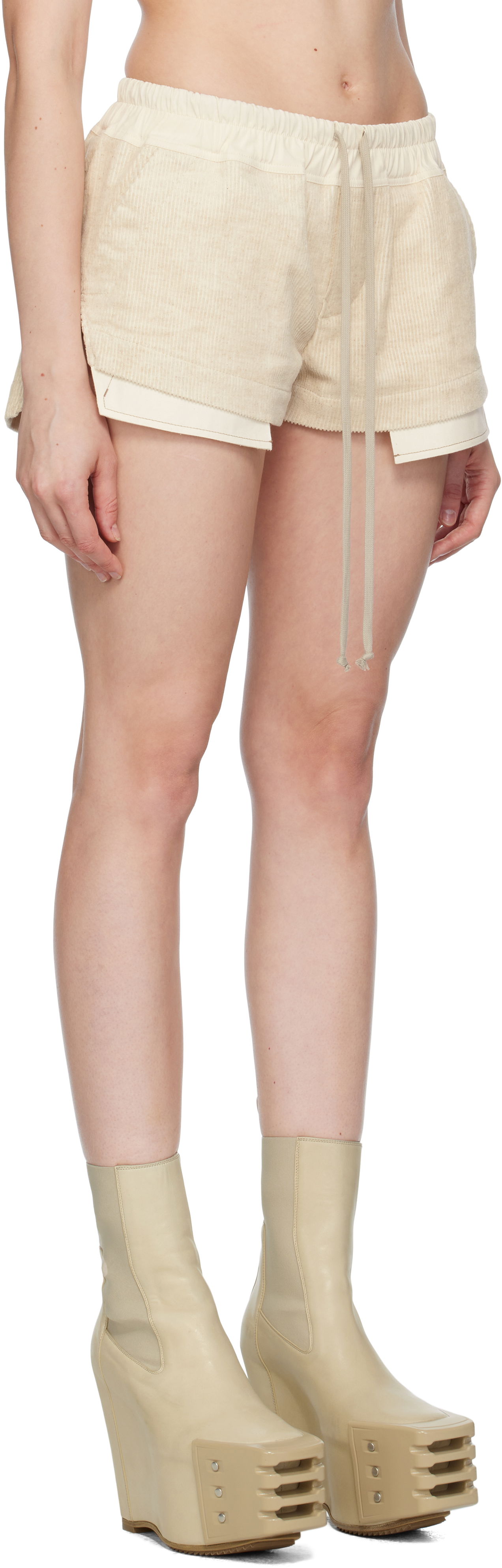 Къси панталони Rick Owens Rick Owens Fog Boxers Shorts Бежово | RP02E4316 MLC, 1