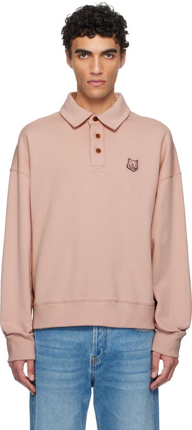 Пуловер MAISON KITSUNÉ Maison Kitsuné Fox Head Fleece Oversize Polo Розово | OM00211KM0001, 0