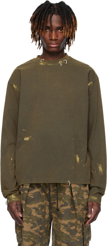 Пуловер We11done We11done Pierced Long Sleeve T-Shirt Зелено | WD-TT0-25-771-U-CH, 0