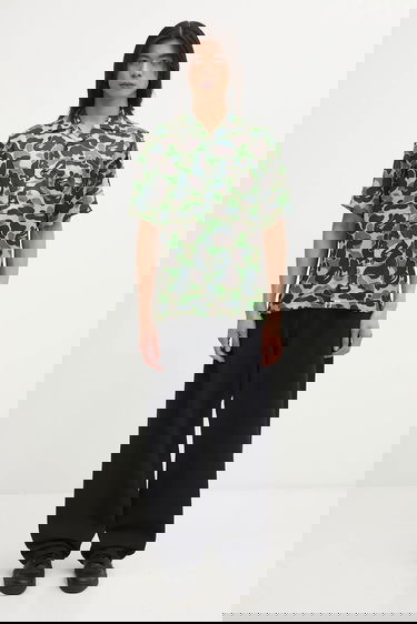 Риза BAPE Camo Short-sleeve Cuban Collar Shirt Многоцветен | 001SRL301007M, 4