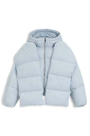 Water-repellent Padded Jacket with Detachable Sleeves and Scarf