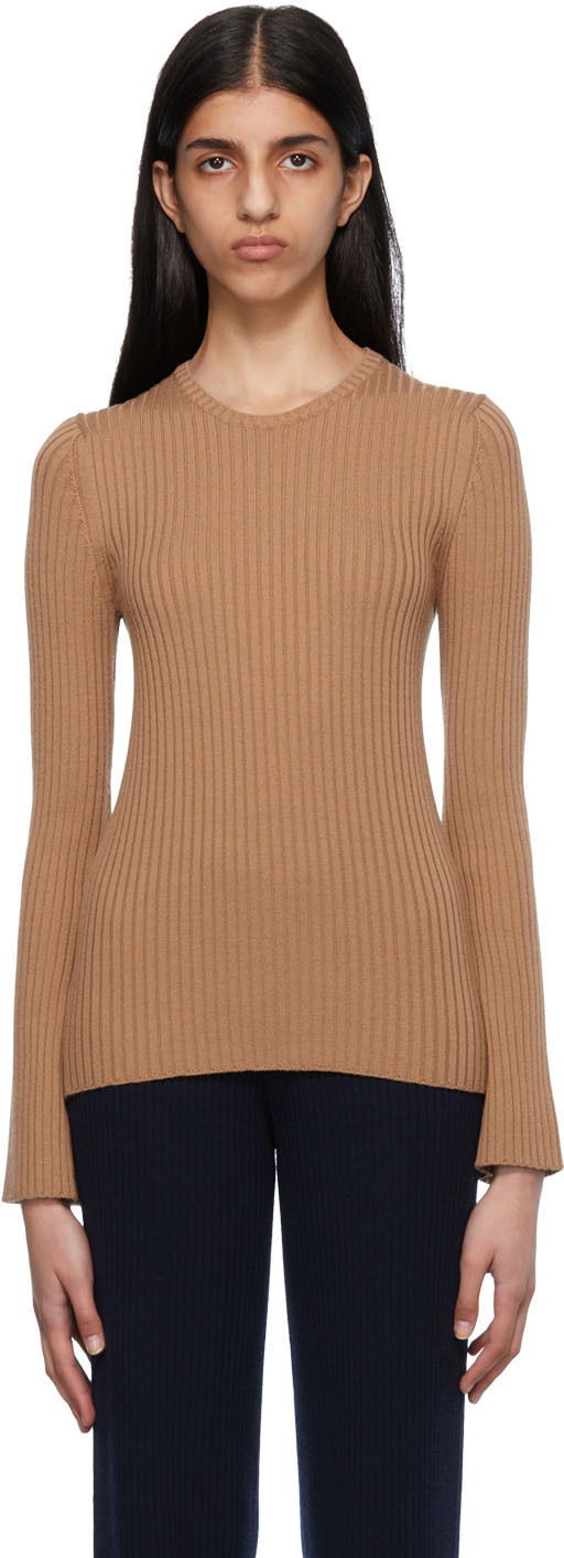 Пуловер CHLOÉ Ribbed Knit Sweater Кафяво | CHC22AMP30650, 0