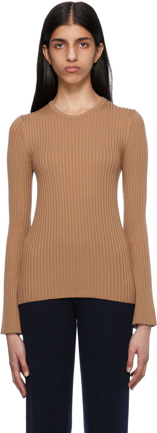 Пуловер CHLOÉ Ribbed Knit Sweater Кафяво | CHC22AMP30650