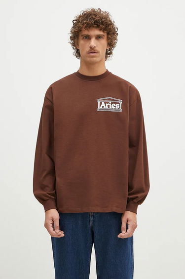 Тениска Aries Temple Longsleeve T-Shirt Print Кафяво | AR6066602, 0
